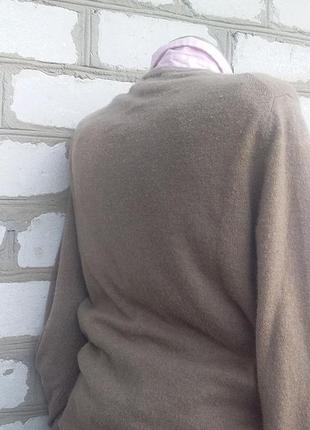 Кашемировый свитер джемпер унисекс беж офис кэжуал5 фото