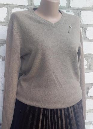 Кашемировый свитер джемпер унисекс беж офис кэжуал4 фото