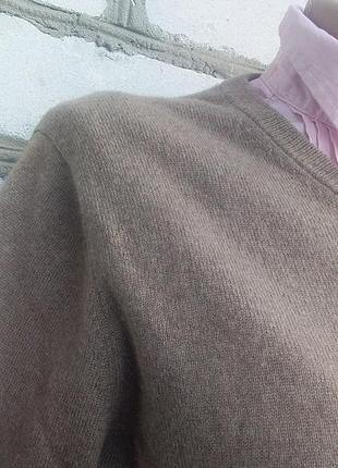 Кашемировый свитер джемпер унисекс беж офис кэжуал6 фото