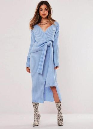 Розпродаж комплект missguided в'язаний asos костюм джемпер + спідниця міді