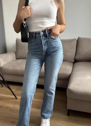 Прямые джинсы zara высокая посадка straight fit классические джинсы4 фото