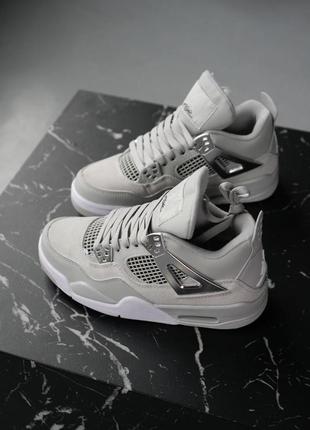 Nike air jordan 4 frozen moments 
жіночі кросівки демі колір сірий/сріблястий весна осінь топ якість женские кроссовки джордан качество премиум3 фото