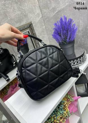 Черная практичная универсальная стильная качественная сумочка