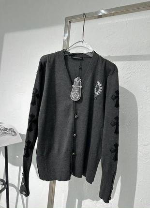 Кардиган кофта темно-серая chrome hearts