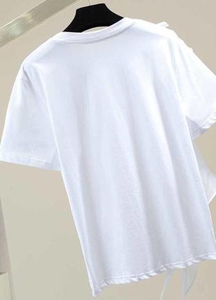 Женская базовая однотонная футболка из хлопка идеальной длины белая черная стильная3 фото