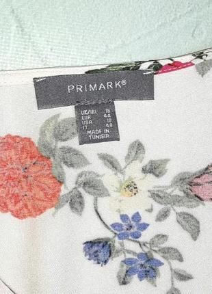 🎁1+1=3 стильная белая блуза в цветочный принт вискоза primark, размер 50 - 525 фото