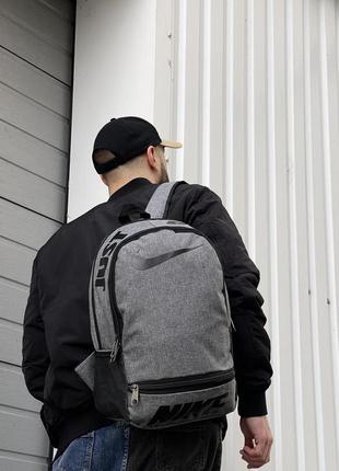 Рюкзак серый меланж (крупное лого) nike2 фото