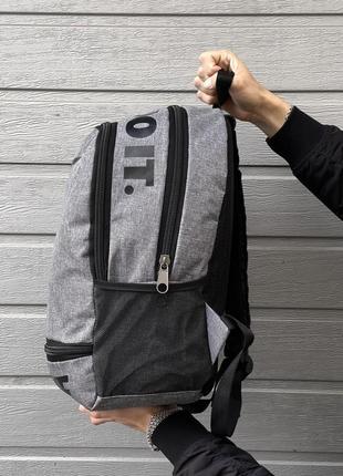 Рюкзак серый меланж (крупное лого) nike6 фото