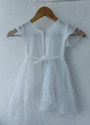 Нарядное праздничное платье белое в садик3 фото