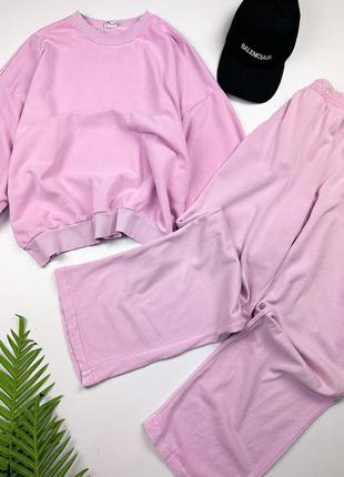 Ніжно-рожевий костюм світшот + джогери