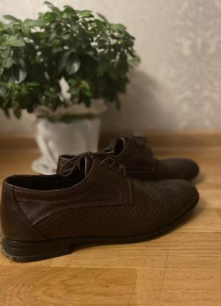 Кожані чоловічі туфлі класичні стильні 41 розмір( 26 см)