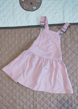 Рожевий джинсовий сарафан для дівчинки samson 110 джинс
