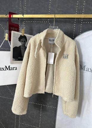 Бомбер куртка вовняна тедді лого max mara