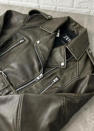 Куртка косуха zara! нова колекція! тренд, кожанка, вінтажна мега стильна куртка!2 фото
