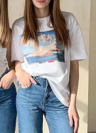 Крутая футболка zara с картиной знаменитого художника!5 фото