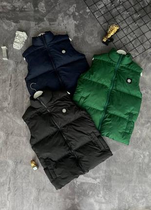 Жилет stone island черный / зеленый / синий / безрукавка / жилетка мужская / женская