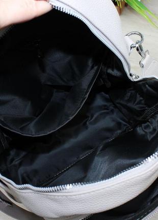 Женский шикарный и качественный рюкзак сумка для девушек из эко кожи св.серый беж7 фото