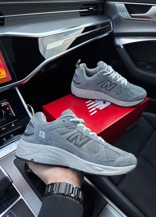 Мужские кроссовки new balance 878 grey / нью баланс натуральная замша серая / мужская демисезонная обувь на весну, лето