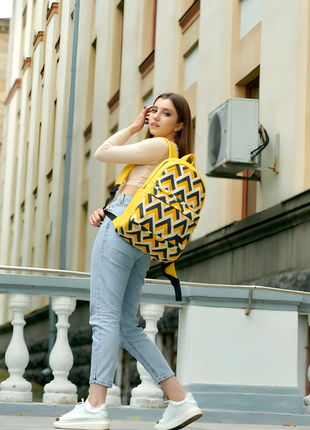Нова колекція! цікавий рюкзак sambag zard lst жовтий з орнаментом1 фото