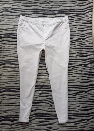 Брендовые белые джинсы джеггинсы скинни с высокой талией c&a, 18 pазмер.
