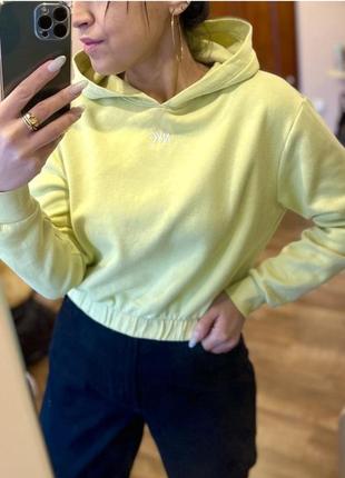 Обʼємне худі колір лайм h&m