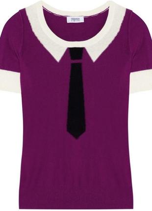 Кашемировый джемпер галстук фиолетовый sonia rykiel с галстуком кашемир оригинал5 фото