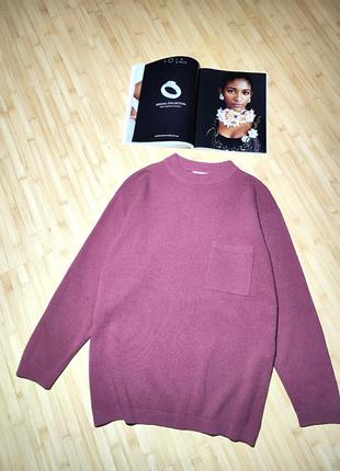 United colours of benetton🔥 производство итальялия, темно -розовый свитер из 100% шерсти1 фото