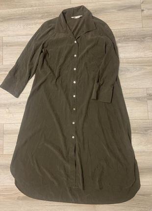 Сукня-сорочка подовжена сорочка рубашка сукня zara8 фото