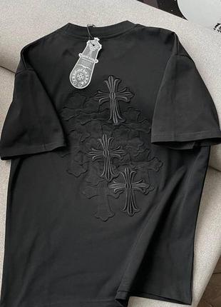 Крутая брендовая футболка в стиле chrome hearts