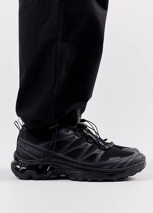Спортивные мужские кроссовки salomon lab xt-6 all black/ саломон лаб хт черные / демисезонная мужская обувь
