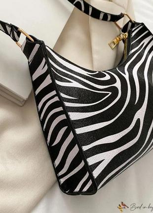 Модна сумка через плече з принтом зебри 3-0733 фото