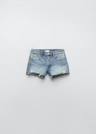 Новые джинсовые шорты zara с высокой посадкой1 фото