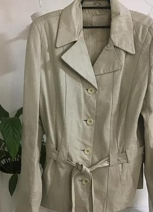 Куртка пиджак  женский  тренч натуральная кожа р. 48-522 фото