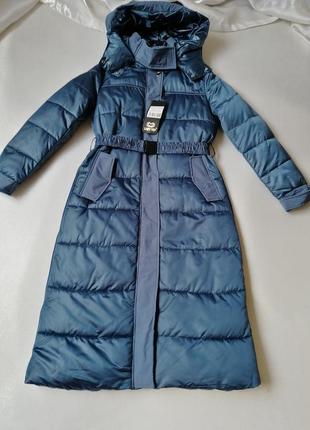 Дуте пальто куртка з капюшоном  пальто болонь демі євро зима куртка пальто євро зима довжина міді ут2 фото