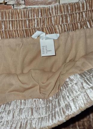 Юбка миди h&m. велюровая бежевая.6 фото