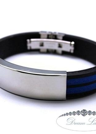 Браслет из нержавеющей медицинской стали на силиконовом ремешке 007