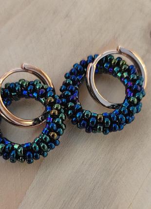 Середки конго з підвісками з бісеру2 фото