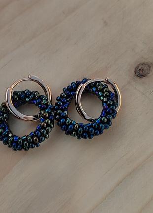 Середки конго з підвісками з бісеру3 фото