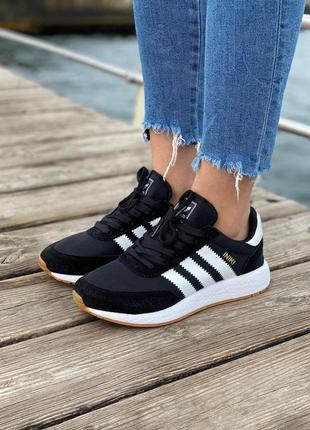 Женские кроссовки adidas iniki black/white