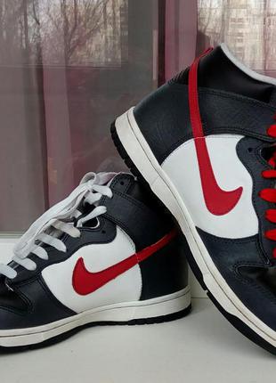 Стильні шкіряні кросівки-хайтопы nike(original).