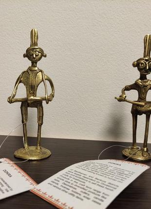 Dokra бронзовая индийская статуэтка маленькая ручной работы dhokra