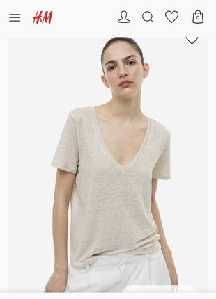 Льняная футболка от h&m