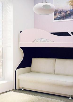 Двоярусне ліжко з місцем під диван дюм 1658. ціна без дивану1 фото