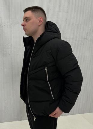 Куртка мужская весенняя осенняя до - 10°с mild черная пуховик мужской с капюшоном демисезонный3 фото