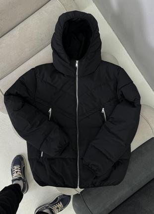 Куртка мужская весенняя осенняя до - 10°с mild черная пуховик мужской с капюшоном демисезонный8 фото