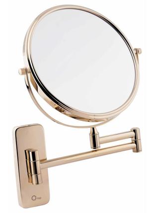 Косметичне дзеркало qtap liberty настінне d 200 мм qtliboro1147 gold