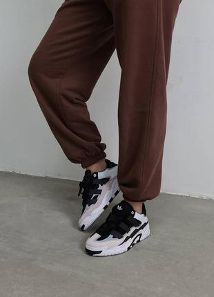 Жіночі кросівки adidas niteball white black адідас найтбол білого з чорним кольорів2 фото