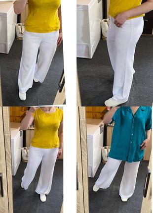 Шикарные белые широкие муслиновые/хлопковые штаны,today,p.s-l2 фото