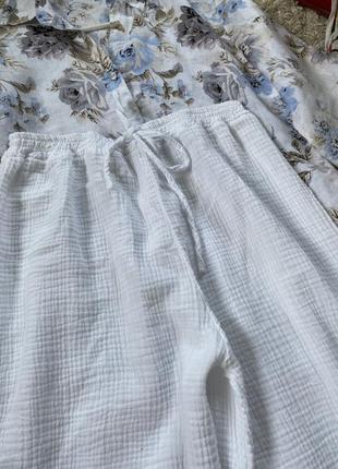 Шикарные белые широкие муслиновые/хлопковые штаны,today,p.s-l5 фото