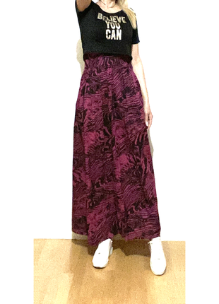 M-l натуральная длинная юбка на резинке принт женская1 фото